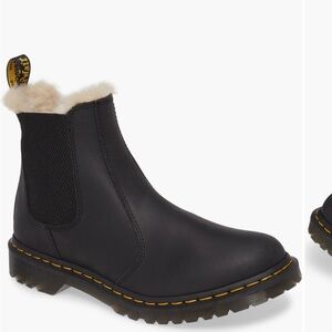 Dr. Martens Black Fur-Lined Chelsea Boots